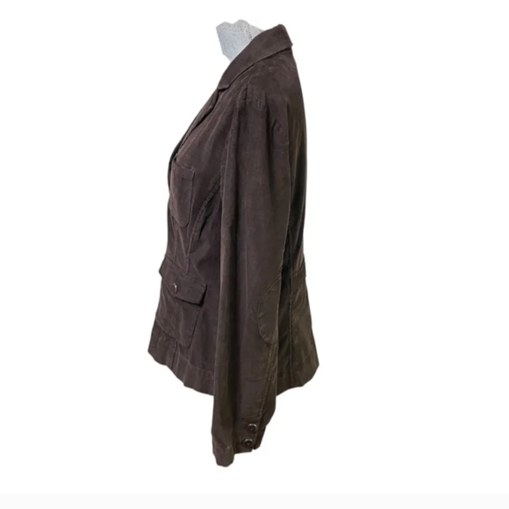Talbots Chocolate Brown Corduroy Stretch JacketBlazer Sz 14  Excellent Condition - Picture 3 of 11